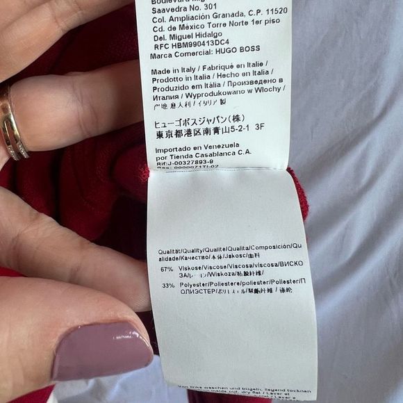 Hugo BOSS Knit blend Frida dress in Pomegranate, size Medium - Picture 9 of 9